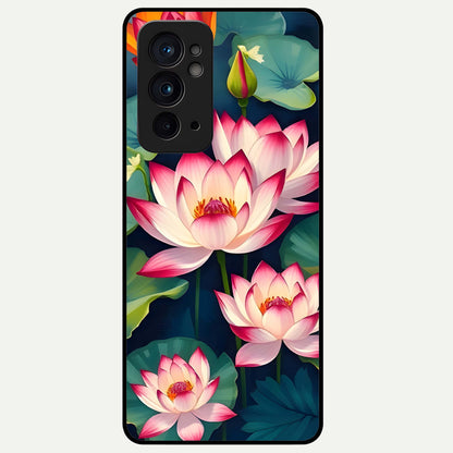  Lotus Dream Serenity Glass Case For OnePlus 9RT back cover – full design glossy printed glass finish
