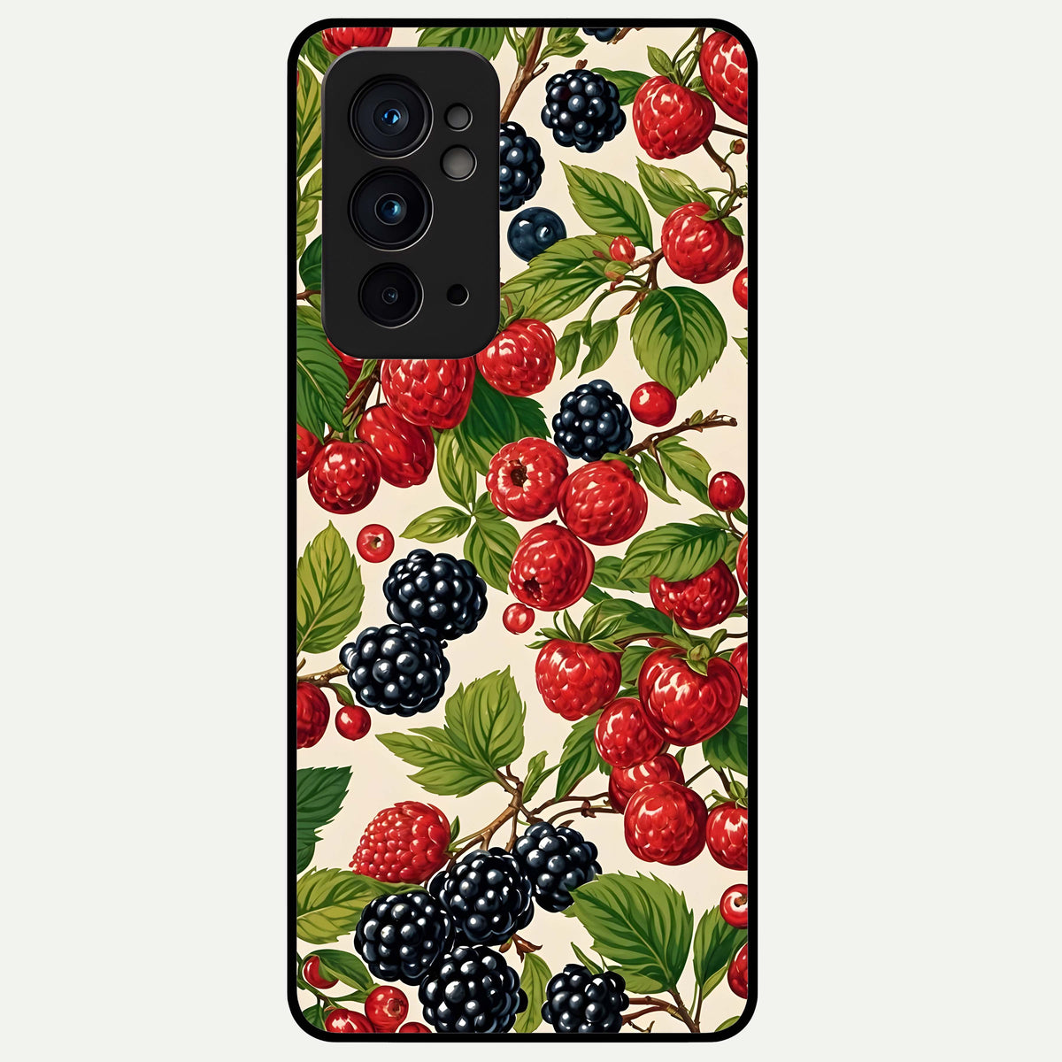  Mixed Berry Collage Glass Case For OnePlus 9RT back cover – full design glossy printed glass finish