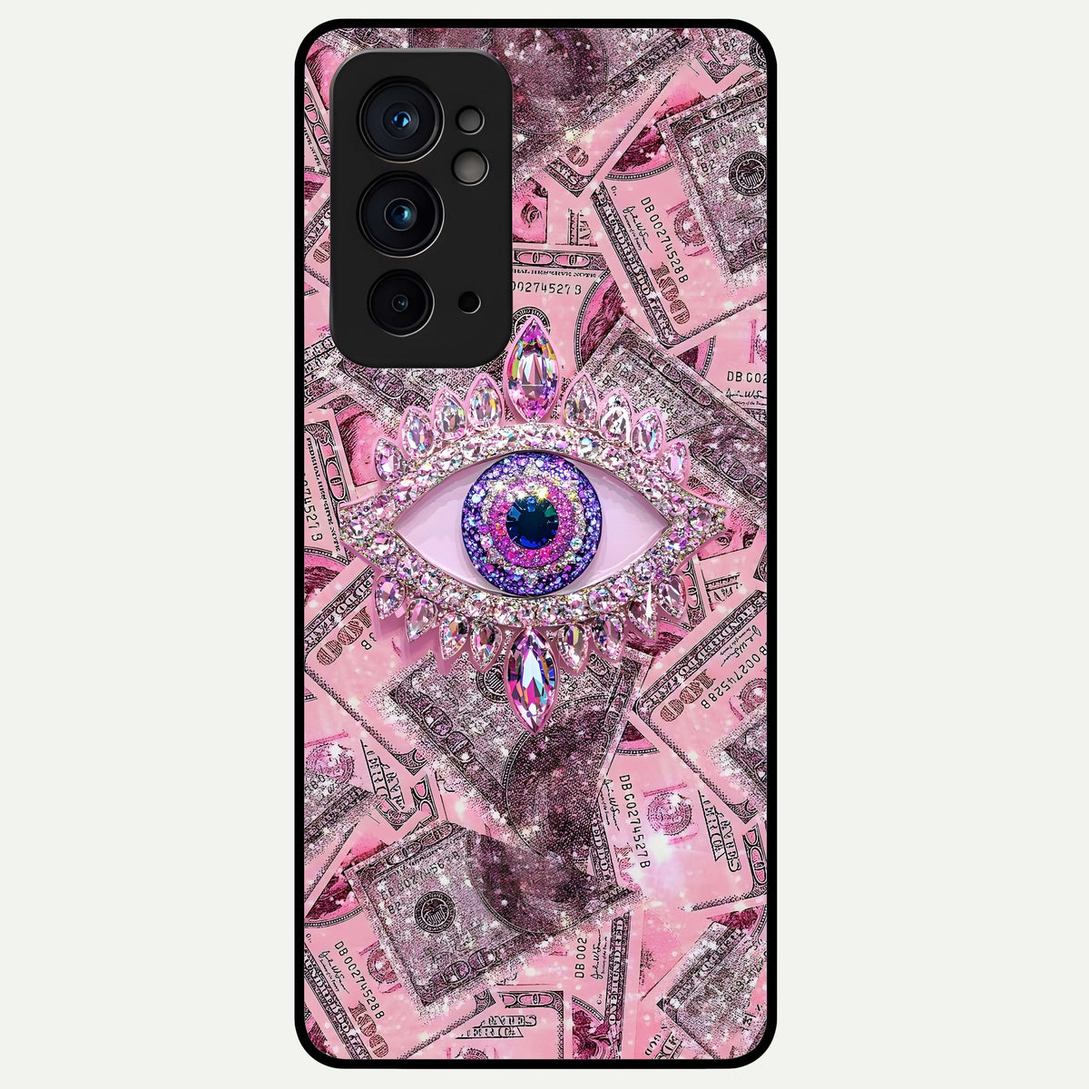  Money Eye Luxe Glass Case For OnePlus 9RT back cover – full design glossy printed glass finish