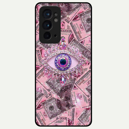  Money Eye Luxe Glass Case For OnePlus 9RT back cover – full design glossy printed glass finish