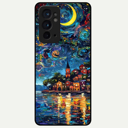  Moonlight Harbor Glow Glass Case For OnePlus 9RT back cover – full design glossy printed glass finish