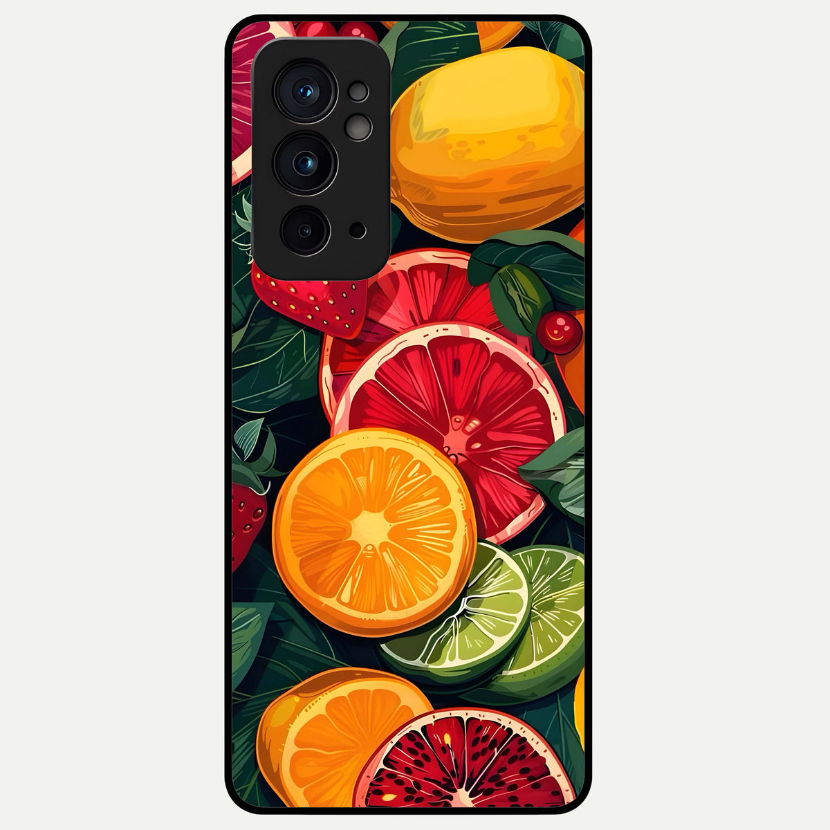  Multiple Fruits Glass Case For OnePlus 9RT back cover – full design glossy printed glass finish
