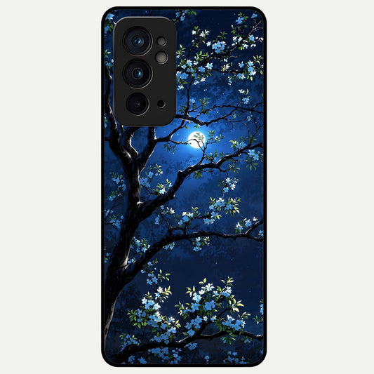  Mystic Floral Night Glass Case For OnePlus 9RT back cover – full design glossy printed glass finish