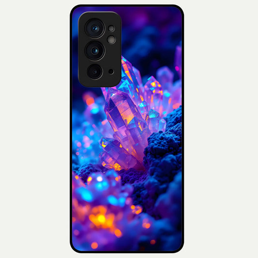  Neon Aura Shards Glass Case For OnePlus 9RT back cover – full design glossy printed glass finish