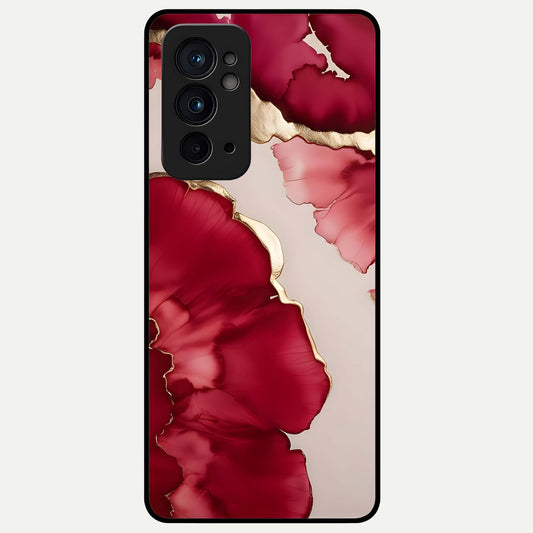  Pink And White Marble Glass Case For OnePlus 9RT back cover – full design glossy printed glass finish