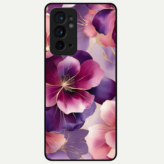 Pink Bouquet Florals Glass Case For OnePlus 9RT back cover – full design glossy printed glass finish