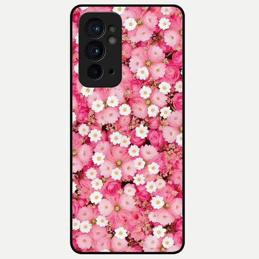  Pink Daisy Bliss Glass Case For OnePlus 9RT back cover – full design glossy printed glass finish