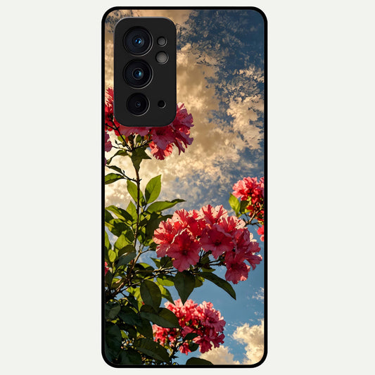  Red Bloom Skies Glass Case For OnePlus 9RT back cover – full design glossy printed glass finish