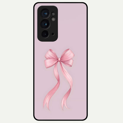  Soft Blush Bow Glass Case For OnePlus 9RT back cover – full design glossy printed glass finish
