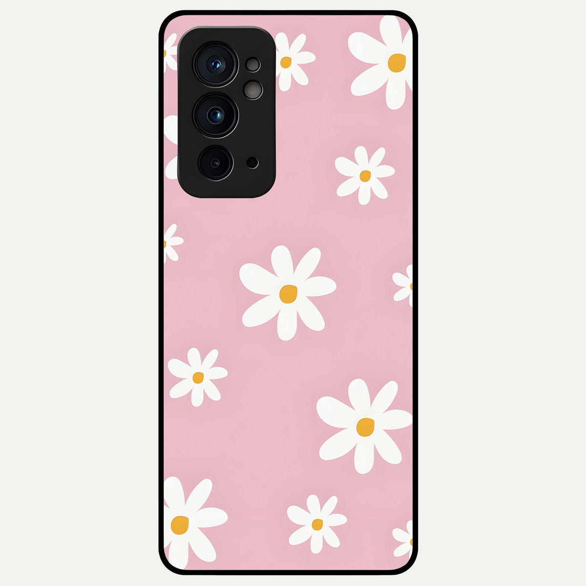  Soft Daisy Bliss Glass Case For OnePlus 9RT back cover – full design glossy printed glass finish