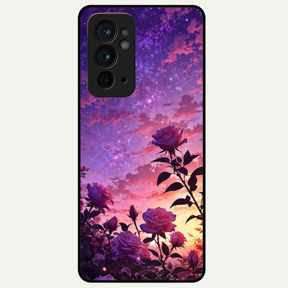  Starlit Rose Twilight Glass Case For OnePlus 9RT back cover – full design glossy printed glass finish