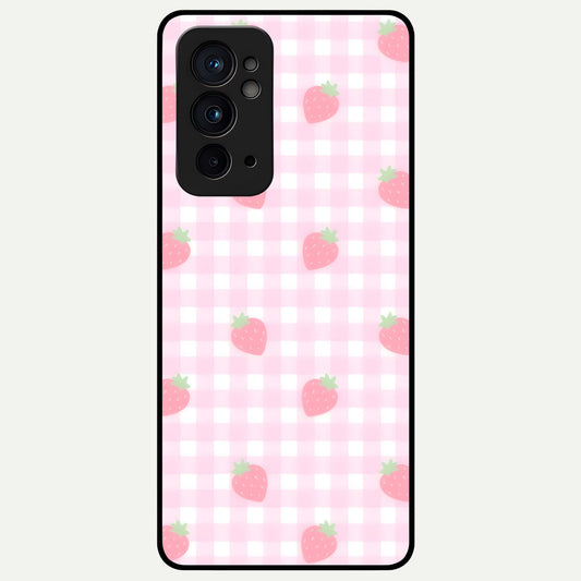  Strawberry Picnic Love Glass Case For OnePlus 9RT back cover – full design glossy printed glass finish