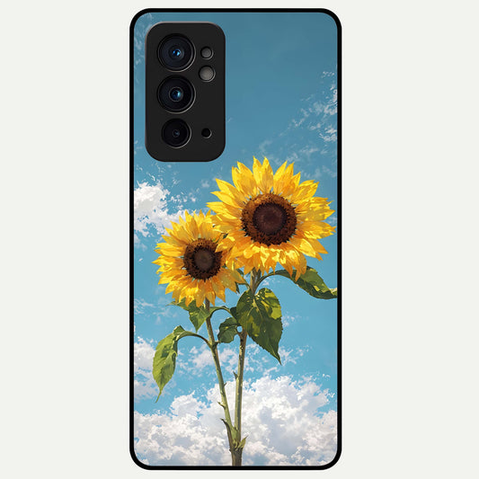  Sunlit Daisy Glow Glass Case For OnePlus 9RT back cover – full design glossy printed glass finish