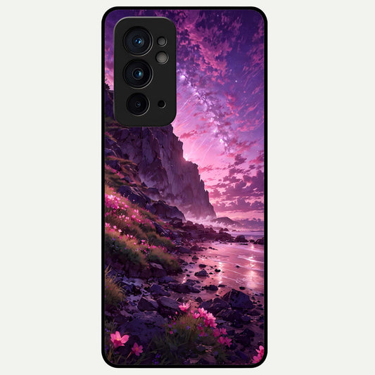  Twilight Blossom Coast Glass Case For OnePlus 9RT back cover – full design glossy printed glass finish