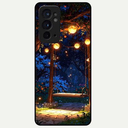  Twilight Garden Swing Glass Case For OnePlus 9RT back cover – full design glossy printed glass finish