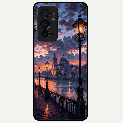  Twilight River Lights Glass Case For OnePlus 9RT back cover – full design glossy printed glass finish