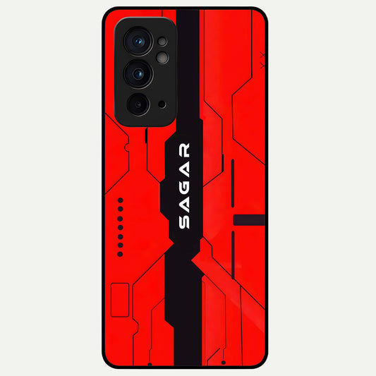  Voltage Rise CYBERPUNK Custom Name Glass Case For OnePlus 9RT back cover – personalized glossy printed glass finish
