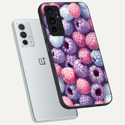 Berry Candy Pop phone case For OnePlus 9RT showing premium glass back cover with detailed artwork