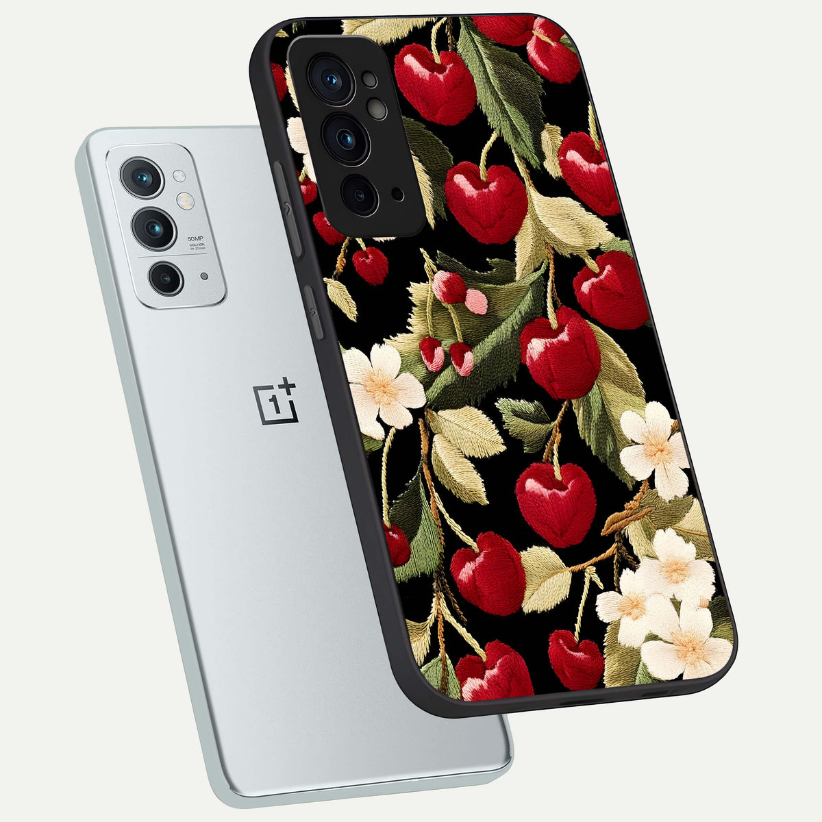  Blooming Spendor Bird phone case For OnePlus 9RT showing premium glass back cover with detailed artwork