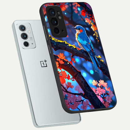  Blooming Water Drift phone case For OnePlus 9RT showing premium glass back cover with detailed artwork