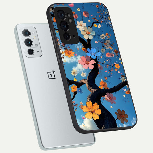  Blossom Dream Sky phone case For OnePlus 9RT showing premium glass back cover with detailed artwork