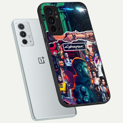  CYBERPUNK Legacy phone case For OnePlus 9RT showing premium glass back cover with detailed artwork