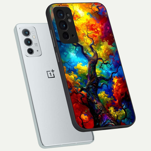  Colorful Soda Bottles phone case For OnePlus 9RT showing premium glass back cover with detailed artwork