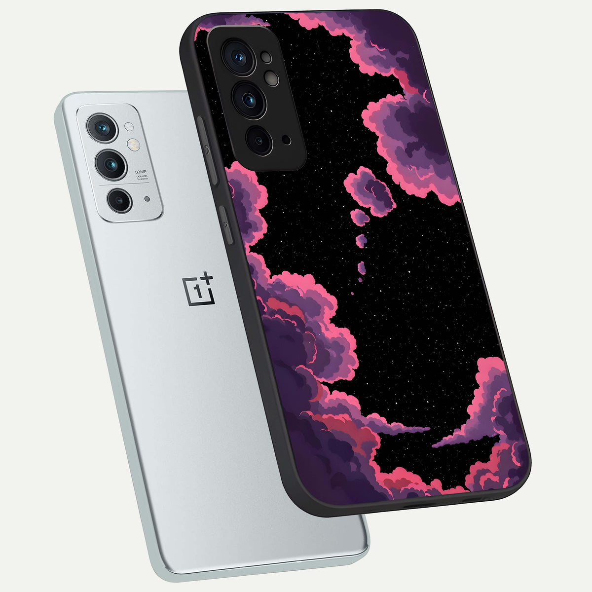  Cosmic Cloud Journey phone case For OnePlus 9RT showing premium glass back cover with detailed artwork