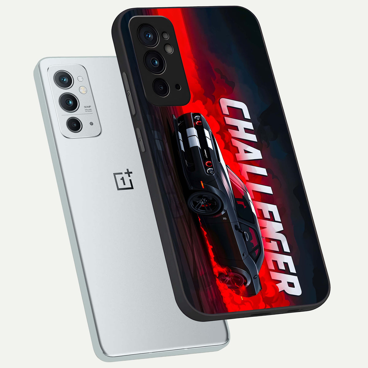  Crimson Challenger Fury phone case For OnePlus 9RT showing premium glass back cover with detailed artwork