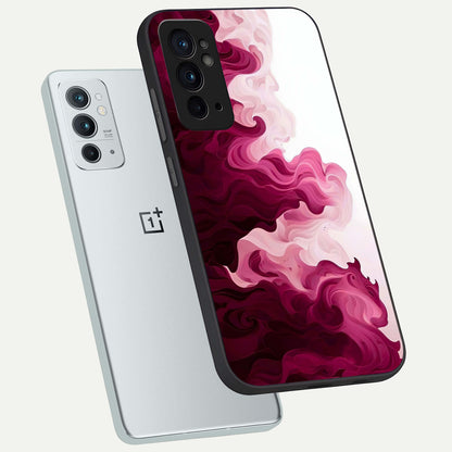  Crimson Wave Flow phone case For OnePlus 9RT showing premium glass back cover with detailed artwork