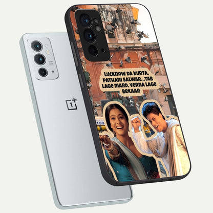  Desi Retro Vibes phone case For OnePlus 9RT showing premium glass back cover with detailed artwork