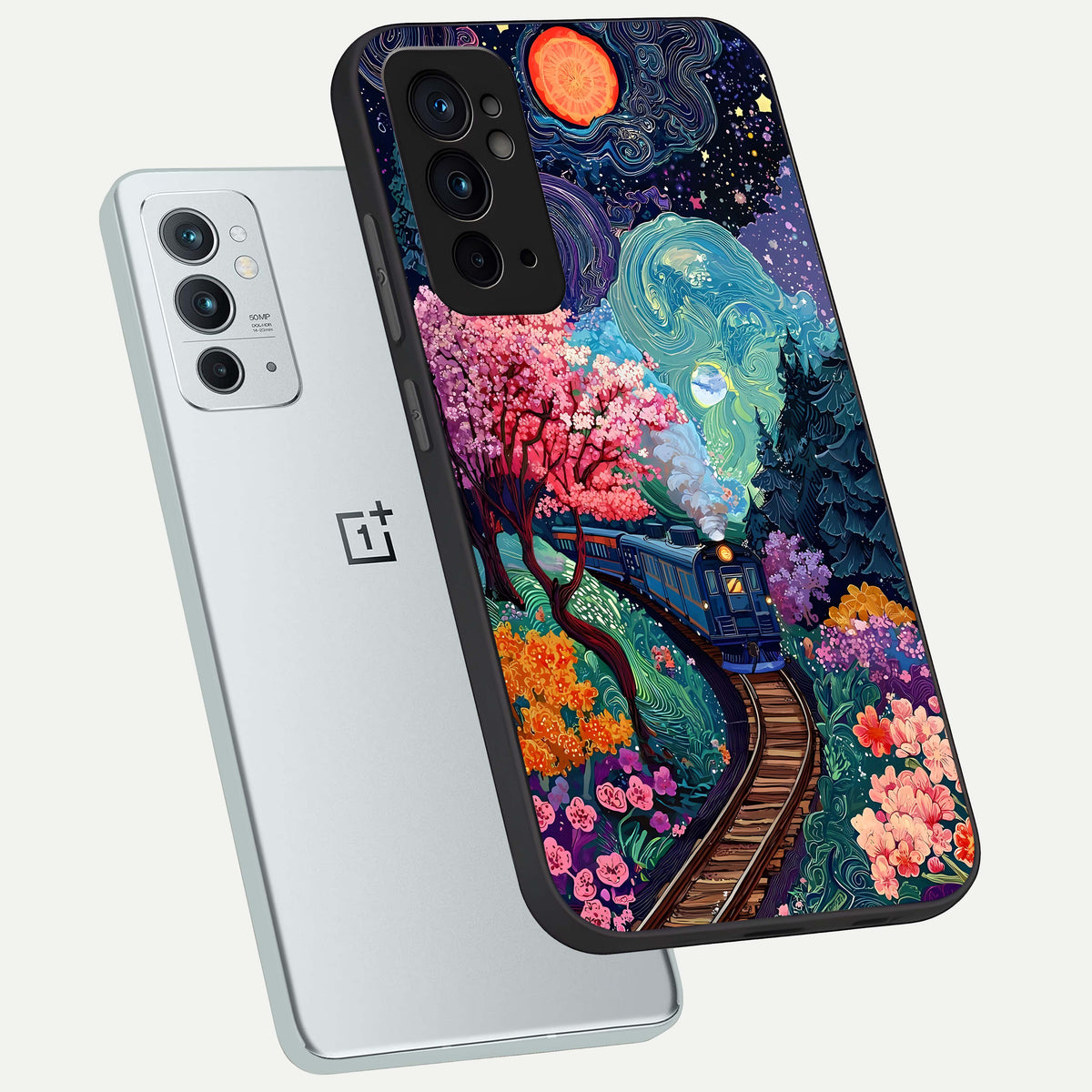  Digital Art phone case For OnePlus 9RT showing premium glass back cover with detailed artwork