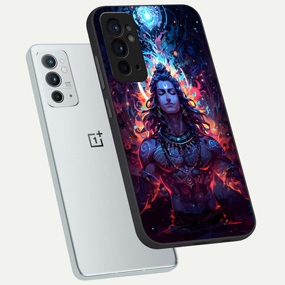  Divine Fire Shiv phone case For OnePlus 9RT showing premium glass back cover with detailed artwork