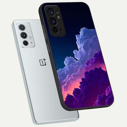  Dreamy Cloud Skies phone case For OnePlus 9RT showing premium glass back cover with detailed artwork