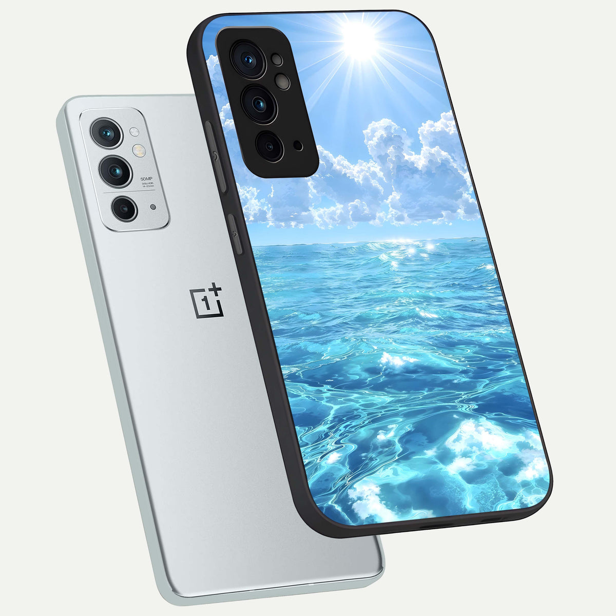  Endless Ocean Horizon phone case For OnePlus 9RT showing premium glass back cover with detailed artwork