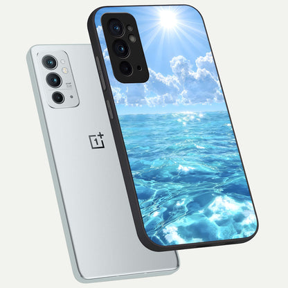  Endless Ocean Horizon phone case For OnePlus 9RT showing premium glass back cover with detailed artwork