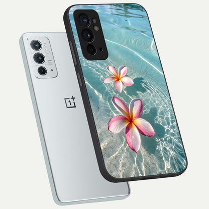  Floating Bloom Bliss phone case For OnePlus 9RT showing premium glass back cover with detailed artwork