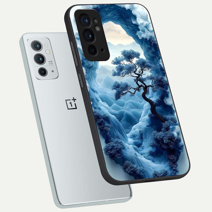  Frozen Serenity Gate phone case For OnePlus 9RT showing premium glass back cover with detailed artwork