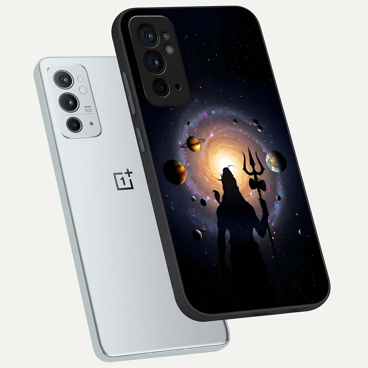  Galactic Shiva Vision phone case For OnePlus 9RT showing premium glass back cover with detailed artwork