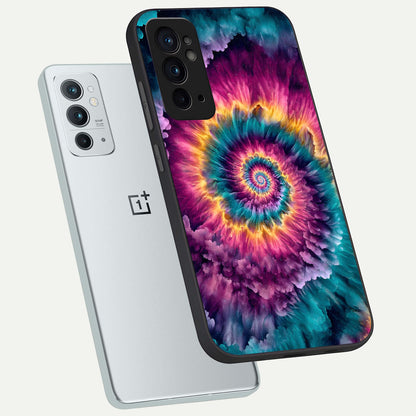  Galactic Spiral Burst phone case For OnePlus 9RT showing premium glass back cover with detailed artwork