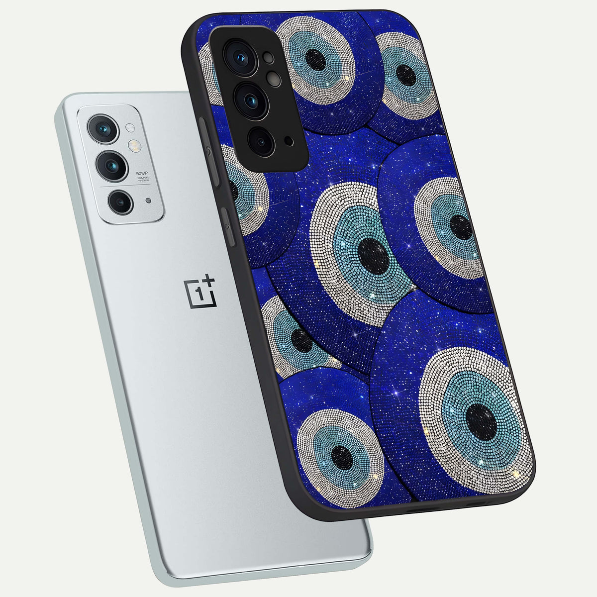  Galaxy Eye Flow phone case For OnePlus 9RT showing premium glass back cover with detailed artwork