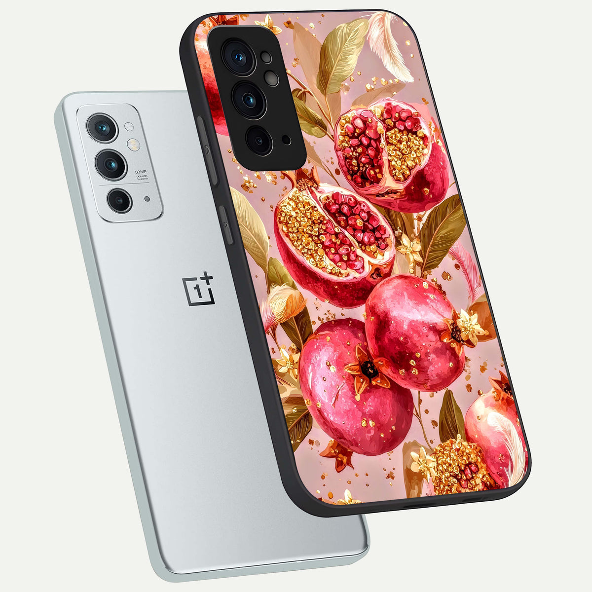  Golden Bloom Glow phone case For OnePlus 9RT showing premium glass back cover with detailed artwork