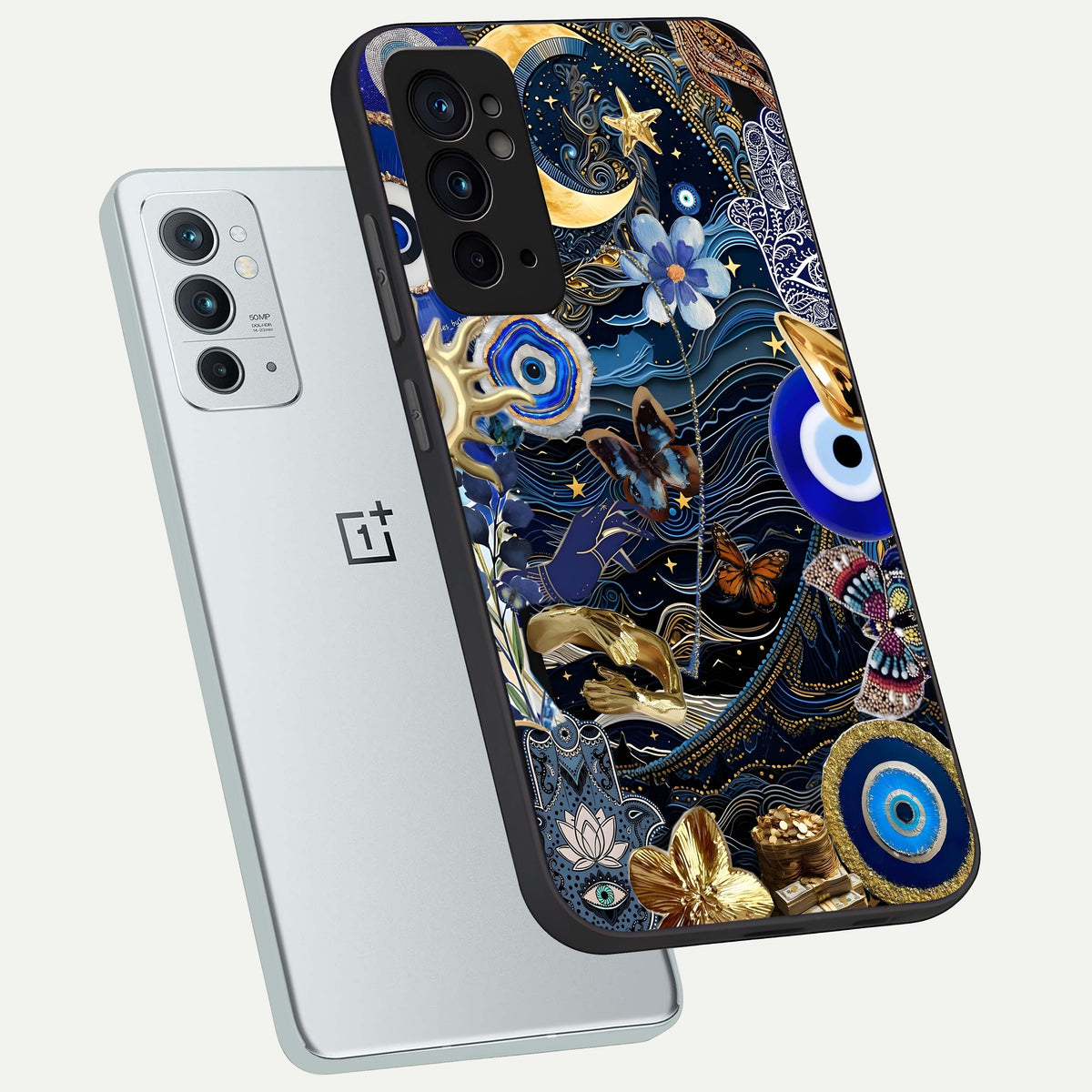  Golden Moon Magic phone case For OnePlus 9RT showing premium glass back cover with detailed artwork