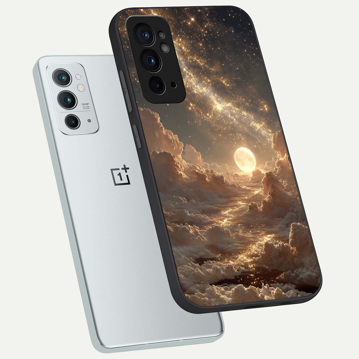 Golden Sky Dream phone case For OnePlus 9RT showing premium glass back cover with detailed artwork