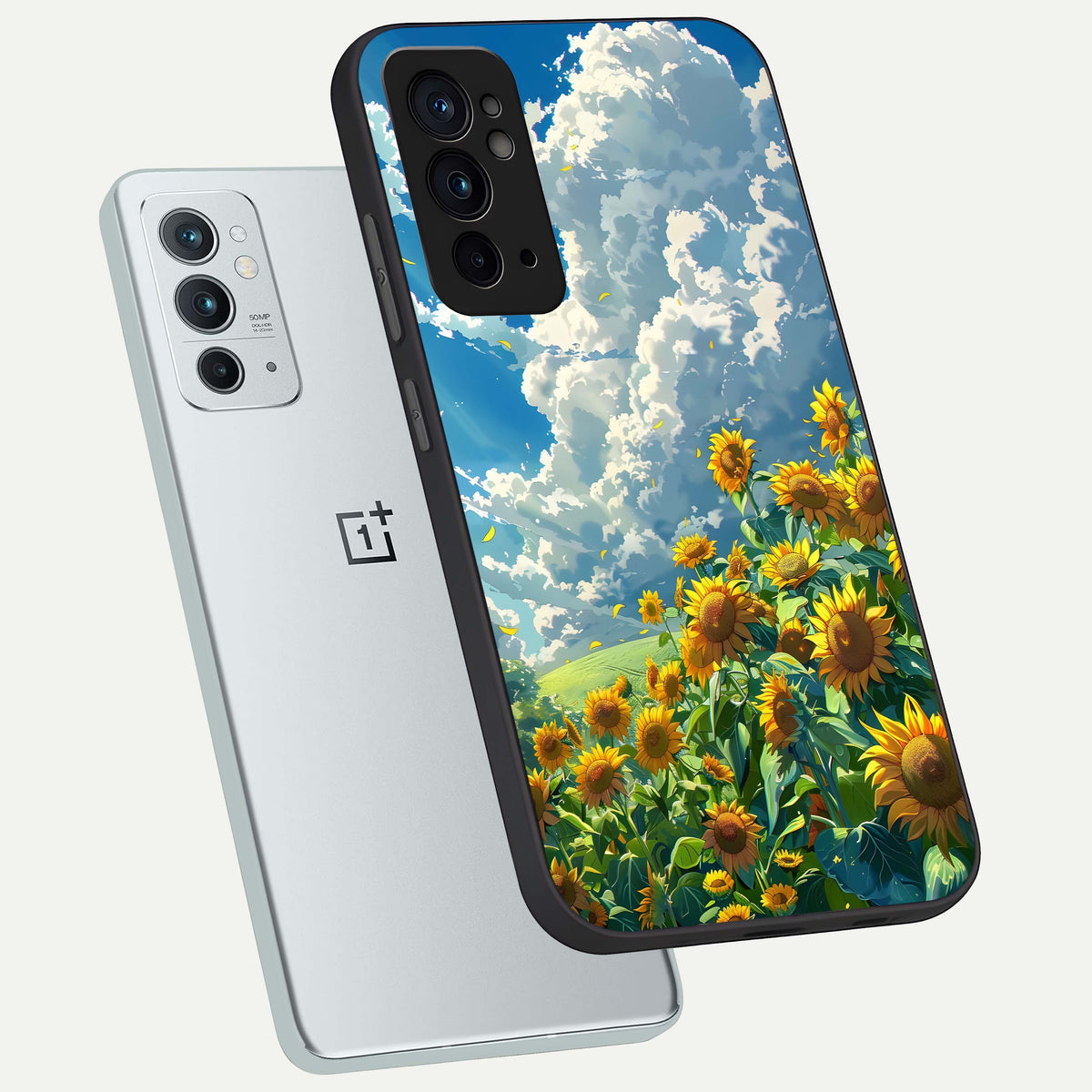  Golden Sun Glory phone case For OnePlus 9RT showing premium glass back cover with detailed artwork