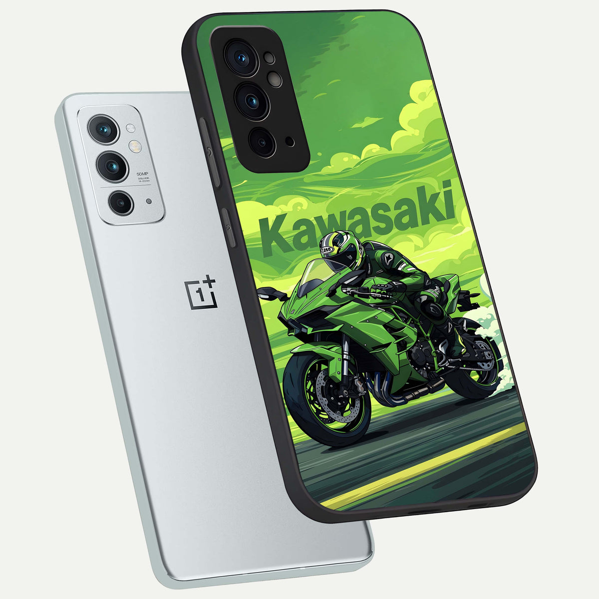  Greenery Sky phone case For OnePlus 9RT showing premium glass back cover with detailed artwork