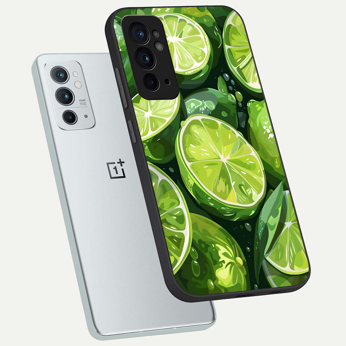  Green Kawasaki phone case For OnePlus 9RT showing premium glass back cover with detailed artwork