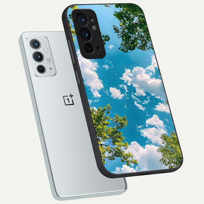  Green Moon Energy phone case For OnePlus 9RT showing premium glass back cover with detailed artwork