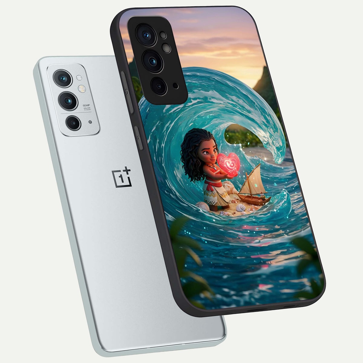  Heart of Ocean phone case For OnePlus 9RT showing premium glass back cover with detailed artwork