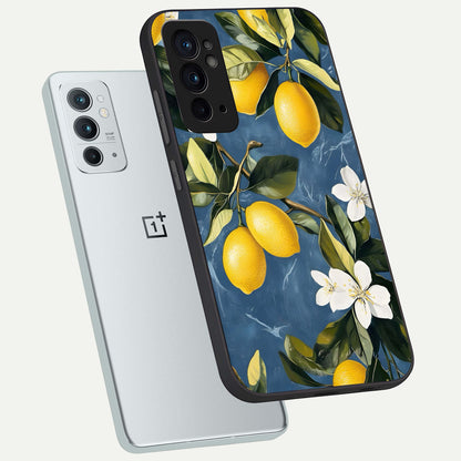  Lemon Dream Garden phone case For OnePlus 9RT showing premium glass back cover with detailed artwork